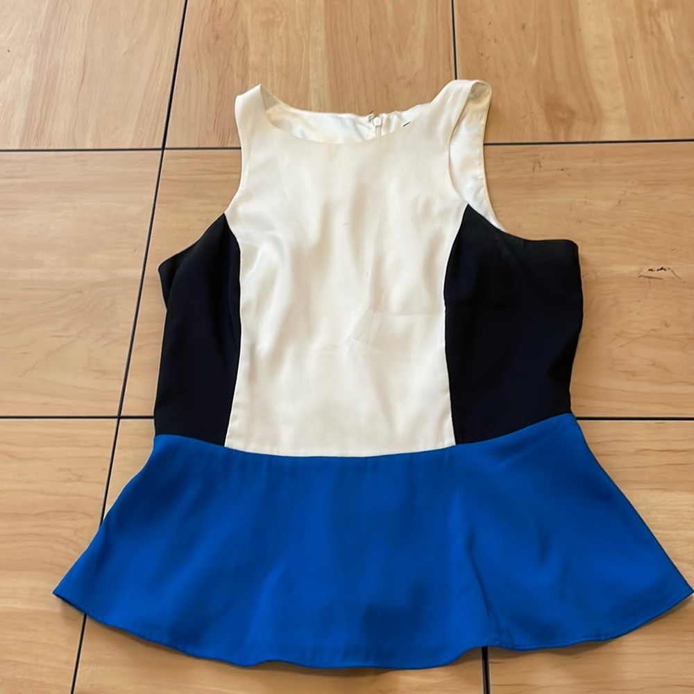 Colorblocked peplum tank